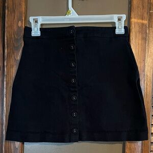 Forever 21 Stretchy Black Button Up Skirt